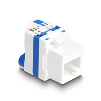 Keystone Modul RJ45 Buchse zu LSA Cat.6A werkzeugfrei mit blauen Drehverschluss
