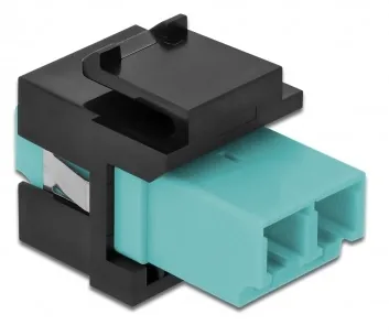 Delock Keystone-Modul LC Buchse zu LC Buchse Aqua / Schwarz - Modultyp: Keystone - Anschluss Front: Buchse LC - Anschluss Rück: Buchse LC - Medientyp: Netzwerk - Schirmung: Nein - Verpackungseinheit: 1 Stück