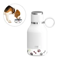 Asobu - Dog Bowl - Edelstahlflasche mit Hundenapf 1 Liter Weiß