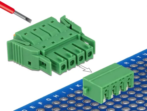 DELOCK Terminalblock Set f. Platine 4 Pin 3,81mm Rastermaß