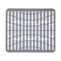 Oxo Good Grips Spülbeckenmatte, 32 x 28 cm, Silikon, Grau - Tiefe: 28 cm - Breite: 32 cm - Detailfarbe: Grau - Geschirrhalterung: Keine Halterung - Höhe: 1.7 cm - Produkttyp: Abtropfmatte