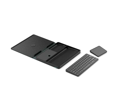 Logitech Tablet Tastatur Cover Casa Pop-Up Desk - Verbindungsmöglichkeiten: Bluetooth - Tastaturlayout: QWERTZ (CH) - Kompatible Hersteller: Universal - Detailfarbe: Grau - Bildschirmdiagonale in Zoll: 17  - Tablet Kompatibilität: Universal