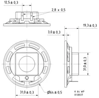 Visaton K 64 WP 2 W 1 pc(s) Full range speaker driver