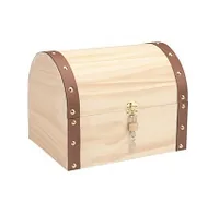 Glorex Holzartikel Schatztruhe mit Sicherheitschloss - Breite: 27 cm - Höhe: 20 cm - Länge: 18 cm - Anzahl Stück: 1 Stück - Holzherkunft: Neuseeland - Holzhandelsname: Kiefer