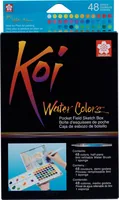 Talens Aquarellfarbe Koi Pocket Field Sketch Box 48 Näpfchen - Art: Aquarellfarbe - Detailfarbe: Mehrfarbig - Set: Ja - Verpackungseinheit: 1 Stück