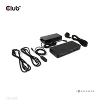 Club 3D Dockingstation CSV-1585 DisplayPort/HDMI KVM - Ladefunktion: Ja - Dockinganschluss: USB-C - Kompatible Hersteller: Universal - Vesa-Bohrung vorhanden: Nein