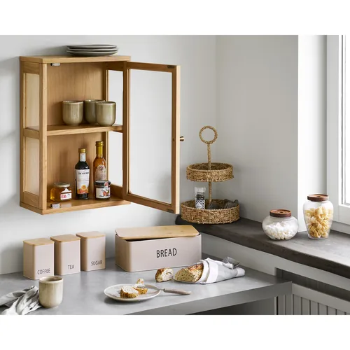 House Nordic Tula bread box Rectangular Beige Metal, Bamboo