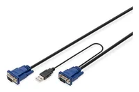 Digitus DS-19231 Tastatur/Video/Maus (KVM)-Kabel Schwarz 1,8 m