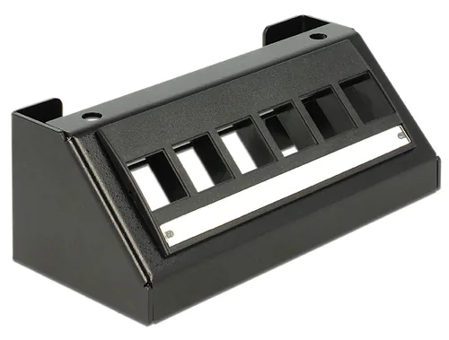 Delock Gehäuse Keystone 6-Port Tischmontage-Leerpanel - Detailfarbe: Schwarz - Montage: Desktop - Serie: Standard - E-Nr.: 0 - Schirmung: Ja - Schnittstellen: Keystone