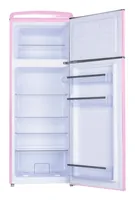 SPC Kühl-Gefrierkombination KS3777-6 Pink, Rechts - Energieeffizienzklasse: C - Bauart: Freistehend - Einbaunormen: CH 55 - Nutzinhalt Kühlen: 162 l - Gefrierfach Klassifizierung: 4 Sterne - Nutzinhalt Gefrieren: 44 l