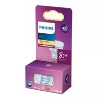 Philips Lampe LEDcla 20W GU4 WW ND 12 V Warmweiss (WW) - Energieeffizienzklasse EnEV 2020: F - Lampensockel: GU4 - Farbtemperatur Kelvin: 2700 K - Gesamtleistung: 2.3 W - Dimmbar: nicht dimmbar - Zusätzliche Ausstattung: EyeComfort