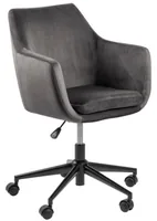 AC Design Bürostuhl Nora, mit Polsterrücken und Armlehnen, Dunkelgrau - Produkttyp: Bürostuhl - Material Bezug: Stoff - Armlehnen: Ja - Material Fuss: Metall - Rückenart: Polsterrücken - Rollenart: Hartbodenrollen