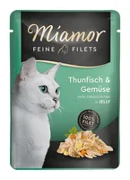 Miamor Nassfutter Feine Filets Thun & Gemüse in Gelée, 24 x 100 g - Tierbedürfnis: Gewichtskontrolle - Lebensphase: Adult (1-7 Jahre) - Senior (7 Jahre +) - Produkttyp: Ergänzungsfutter - Packungsgrösse: 2400 g - Fleischsorte: Gemüse - Thunfisch - Tierart