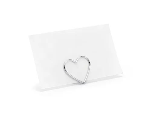 Partydeco Tischkarte Halter Herz 2.5 cm, 10 Stück, Silber - Papierformat: Kein - Motiv: Hochzeit - Verpackungseinheit: 10 Stück - Detailfarbe: Silber - Inkl. Couvert: Nein