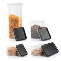 Bodum Vorratsdose Canteen 6er Set Schwarz - Produkttyp: Vorratsdose - Materialtyp: Kunststoff - Set: Ja - Volumen: 2.6 l - Stapelbar: Nein - Verschlusstyp: Deckel
