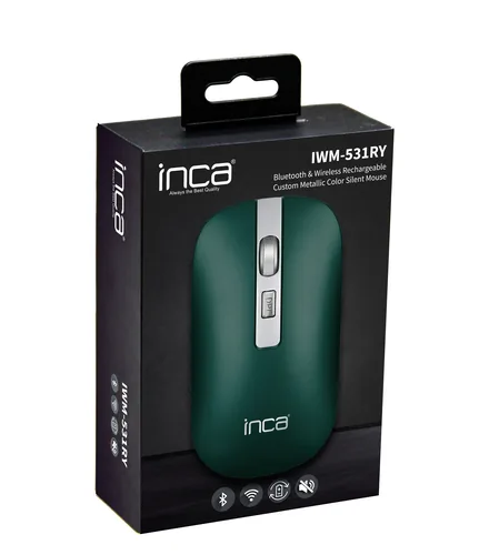 INCA Maus IWM-531RY 1600 DPI,Wireless BT, Akku, Grün retail