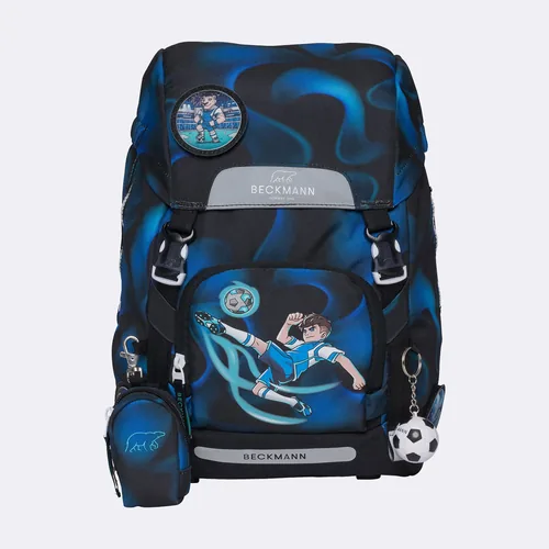 Beckmann Schulthek-Set Classic Magic League 6-teilig - Altersempfehlung ab: 6 Jahren - Wasserabweisend: Ja - Detailfarbe: Dunkelblau - Schwarz - Gewicht: 940 g - Volumen: 22 l - Motiv: Fussball
