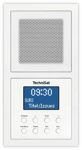 Technisat DAB+ Radio DigitRadio Up 1 Weiss - Widerstandsfähigkeit: Keine Angabe - Radio Tuner: DAB+ - FM - Stromversorgung: Netzbetrieb - Detailfarbe: Weiss - Streaming Formate: Keine - Ausstattung: Display - Equalizer - Schlummerfunktion - Senderspeicher