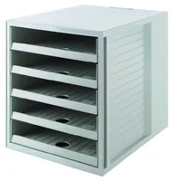 HAN Schubladenbox Karma A4 Schrank-Set, Grau - Anzahl Schubladen: 5 - Verpackungseinheit: 1 Stück - Material: Recycling-Kunststoff - Detailfarbe: Grau
