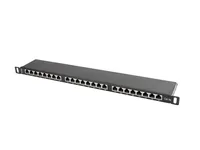 LANBERG 19"" Patchpanel 0,5U 24-Port CAT.5E FTP geschirmt sw
