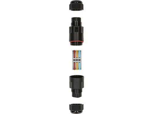 Max Hauri Kabelverbinder IP68 3-polig, 16A / 250 V - Detailfarbe: Schwarz - Stromanschluss Seite A: Schraubklemme - Schalter: Nein - Stromanschluss Seite B: Schraubklemme - Typ: Kabelverbinder