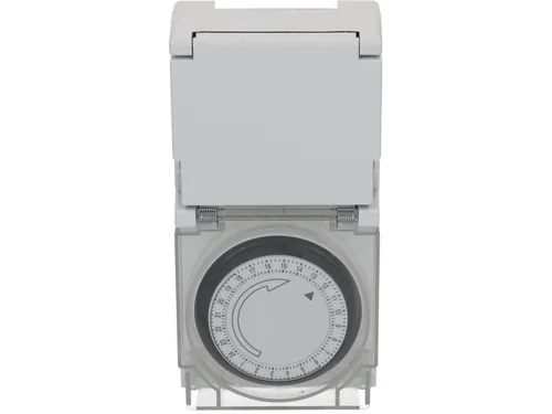 Max Hauri Zeitschaltuhr IP55 24 h Mechanisch - Montage: Zwischenstecker - Kürzeste Schaltzeit: 15 min - Anwendungsbereich: Outdoor - Indoor - Anzahl Schaltpunkte: 24 - Funktionsweise Zeitschaltuhr: Mechanisch - Funktionen: Dauerbetrieb Ein/Aus