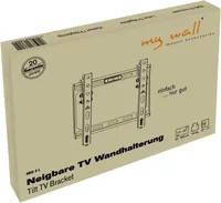 My Wall Wandhalterung HEG2L Economy-Line Schwarz - Eigenschaften: Neigbar - Wandmontage - VESA Norm: 100x100 mm - 100x200 mm - 200x100 mm - 200x200 mm - 50x50 mm - 75x75 mm - Detailfarbe: Schwarz - Maximale Tragkraft: 45 kg - Für Bildschirmdiagonale: 13 -