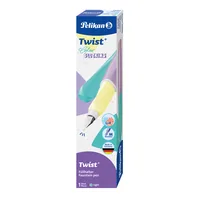 Pelikan Füllfederhalter Twist M Color Blocking light - Strichstärke: Medium (M) - Set: Nein - Bedienungsseite Stift: Universal - Ergnonomisch Schreiben: Ja - Anwender: Jugendliche - Kinder - Schüler - Schriftfarbe: Königsblau