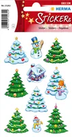 Herma Stickers Weihnachtssticker Winterwald 3 Blatt à 30 Sticker - Verpackungseinheit: 1 Stück - Material: Papier - Detailfarbe: Mehrfarbig - Produkttyp: Weihnachtssticker