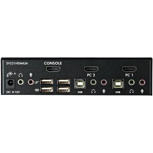 StarTech.com 2 Port USB HDMI KVM Switch with Audio and USB 2.0 Hub - TAA