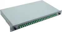 helos LWL 19 Spleissbox 24 x LC/APC Duplex OS2, spleißfertig, grau