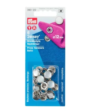 Prym Druckknöpfe Jersey Kappe Weiss, 12 mm, 6 Stück - Detailfarbe: Weiss