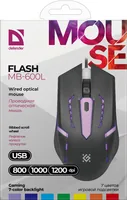 Defender FLASH MB-600L mouse Gaming Ambidextrous USB Type-A Optical 1200 DPI