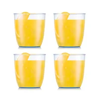 Bodum Outdoor-Becher Kvadrant 350 ml, Blau, 4 Stück - Produkttyp: Becher - Material: Kunststoff - Biologisch abbaubar: Nein - Nachhaltigkeit: Nicht angegeben - Set: Ja - Zusammenklappbar: Nein