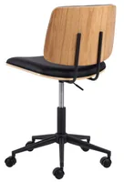 AC Design Bürostuhl Owen, Schwarz - Produkttyp: Bürostuhl - Material Bezug: Stoff - Armlehnen: Nein - Material Fuss: Metall - Rückenart: Holzrücken - Rollenart: Hartbodenrollen