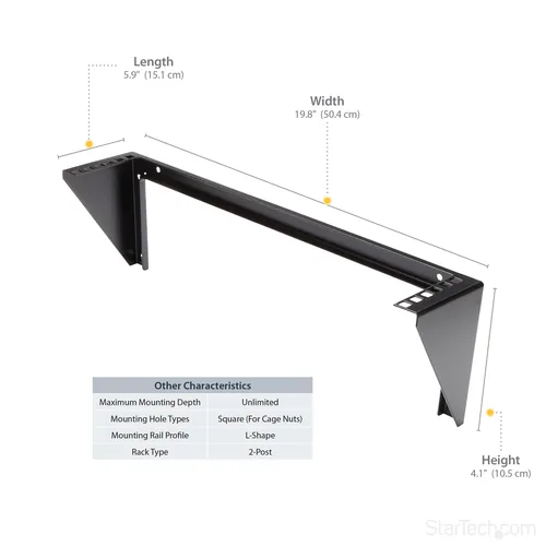 StarTech.com 2U Vertical Wall Mount Patch Panel Bracket - Steel Rack Mount Bracket w/Hardware for 19" Network, Server and Data Equipment - TAA