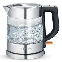 Severin Wasserkocher WK 3468 Silber - Detailfarbe: Silber - Leistungsaufnahme Betrieb: 2200 W - Füllmenge: 1 l - Ausstattung: 360 Grad Sockel - Anti-Rutsch-Füsse - Kabelaufwicklung - Überhitzungsschutz - Wasserstandsanzeige