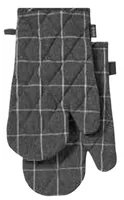 Ladelle Ofenhandschuh Eco Check 2 Stück, Anthrazit - Grösse: 18 x 33 cm - Detailfarbe: Anthrazit - Material: Recycled Baumwolle - Anwendungsbereich: Küche