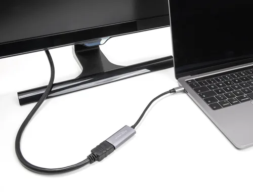 Delock Adapter USB-C–HDMI Passiv, 8K/30Hz, Schwarz - Kabeltyp: Adapter - Videoanschluss Seite A: USB Type-C - Videoanschluss Seite B: HDMI
