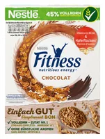 Nestlé Cerealien Cerealien Fitness Schokolade 375 g - Produkttyp: Schokolade - Nährwertangabe pro: 100 g - Energiegehalt (in kj): 1677 KJ - Energiegehalt (in kcal): 398 Kcal - Fett: 6.8 g - Davon gesättigte Fettsäuren: 4 g