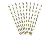 PartyDeco SPP1-019 disposable drinking straws 10 pc(s) White, Yellow