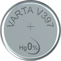 Varta Knopfzelle V397 , 1 Stück - Bauform: Uhrenbatterien - Batterietyp: 397 / 396 / 1164S0 / 11L3S0 / SR59 / D396 / D397 / SR926 / V397 / V396 / SR726SW / SR726W / 280-28 / SB-BL / TR726SW - Chemisches System: Silberoxid - Gewicht: 0.45 g - Spannung: 1.5