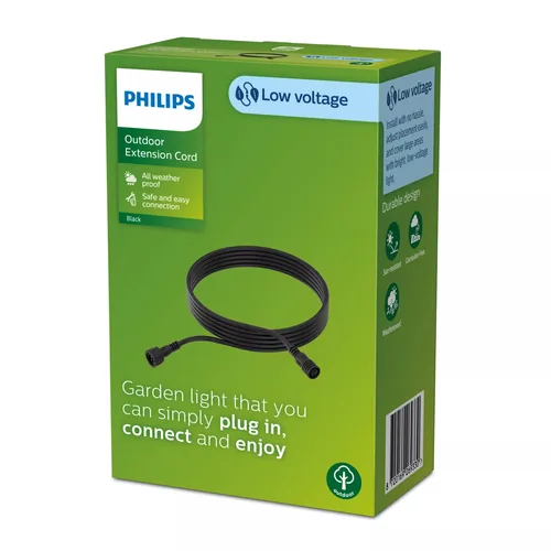 Philips Niedervolt Verlängerungskabel 5 Meter, IP65, schwarz - Zubehörtyp: Verlängerungskabel