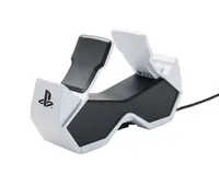 Power A Ladestation Twin Charging Station for DualSense Controllers - Plattform: PlayStation 5 - Schnittstellen: Keine - Detailfarbe: Schwarz - Weiss