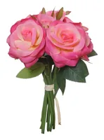 CHALET Kunstblume Strauss Rosen 25 cm, Rosa - Produkttyp: Strauss - Detailfarbe: Rosa - Detailmaterial: Kunststoff - Grundmaterial: Kunststoff