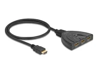DeLOCK HDMI Switch 3 x HDMI in to 1 x HDMI out 8K 60 Hz with integrated cable 60 cm