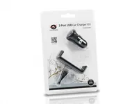 CONCEPTRONIC KFZ-Ladegerät 2-Port 2xUSB-A Halter 10W sw