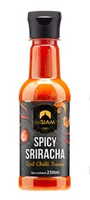 deSIAM Red Chilli Sauce 250 ml - Produkttyp: Chili Saucen - Nährwertangabe pro: 100 ml - Energiegehalt (in kj): 261 KJ - Energiegehalt (in kcal): 62 Kcal - Fett: 0.4 g - Gesättigte Fettsäuren: 0 g