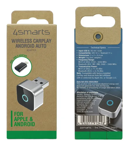 4smarts Adapter Wireless CarPlay / Android Auto - Zubehörtyp Lautsprecher: Adapter