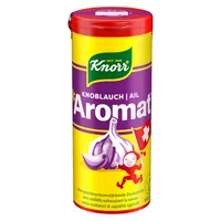 Knorr Gewürz Aromat Knoblauch Streuwürze 90 g - Produkttyp: Gewürzmischungen - Ernährungsweise: Vegetarisch - Vegan - Produktionsland: Schweiz - Zertifikate: Keine Zertifizierung - Packungsgrösse: 90 g - Fairtrade: Nein